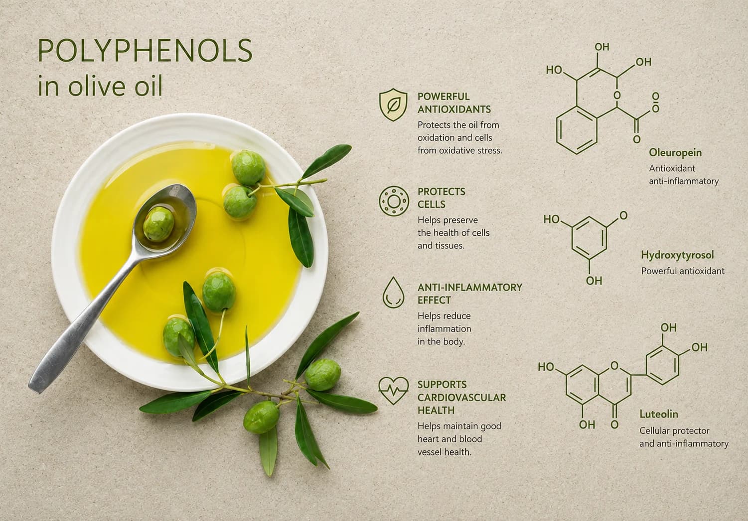 Scale of polyphenol richness in olive oils
