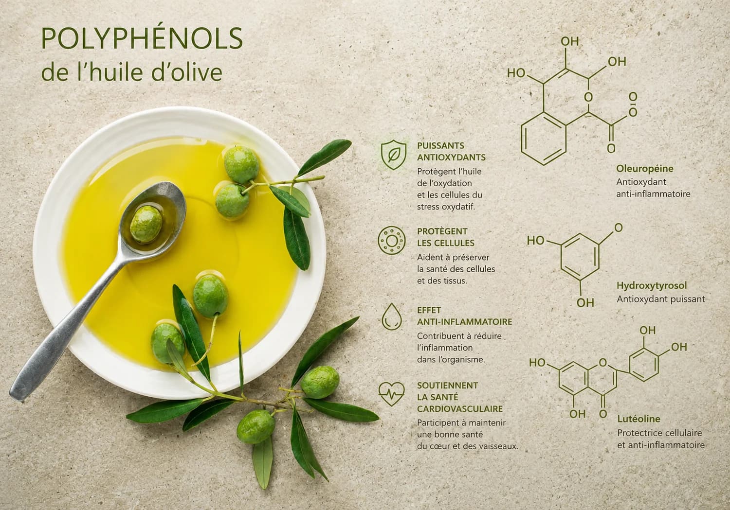 Échelle de richesse en polyphénols des huiles d'olive
